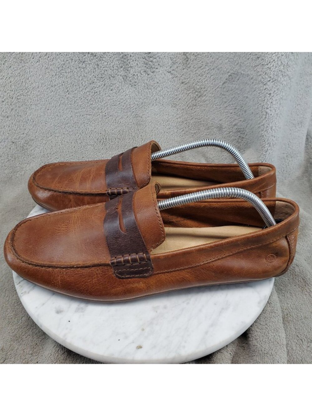 Born Shoes Mens Size 10 Brown Leather Andes Driving Moccasins *Read*